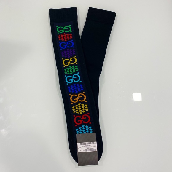 Gucci Psychedelic Multicolor Rainbow GG Logo Socks - Picture 9 of 10